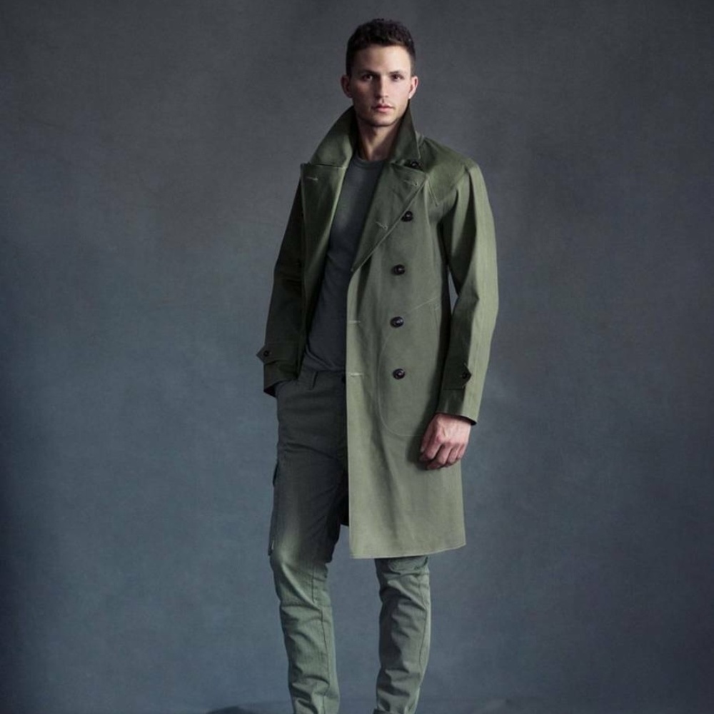 Todd Snyder Mackintosh Dornoch Olive Trench Sz 38